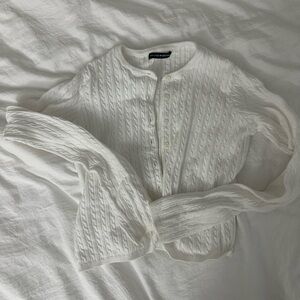 Brandy Melville Cream Cable Knit Cardigan